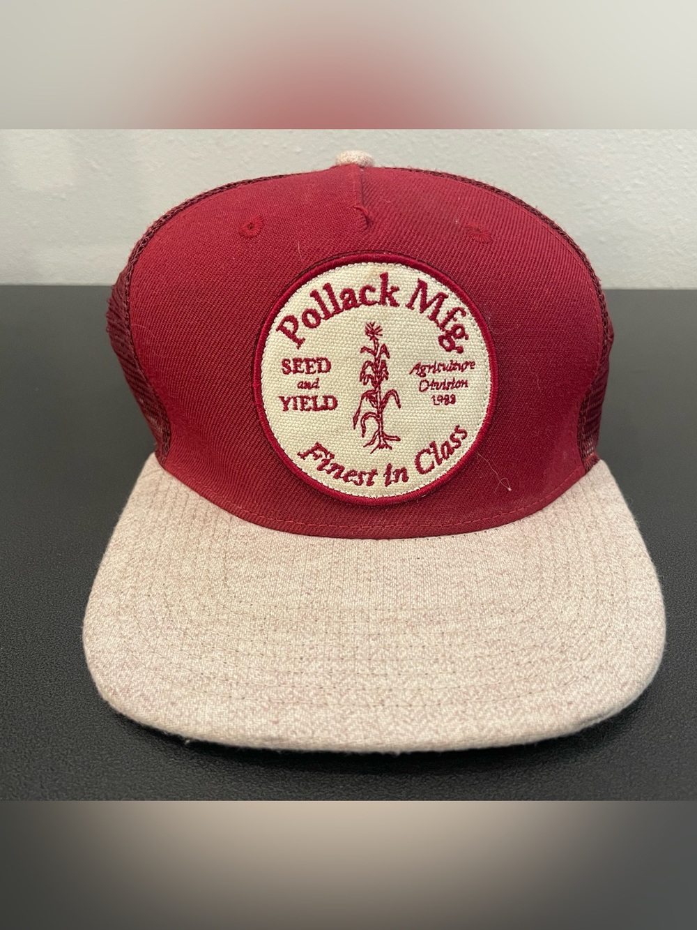 Pollack Mfg. Two-Tone Trucker Hat - Red and Cream